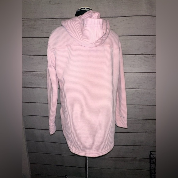 Jane & Delancey Pink Women's Ribbed Hoodie Size Medium, Everyday Wear, Casual - Picture 3 of 4